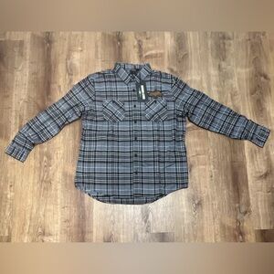 Harley Davidson Men's 120th Anniversary Plaid Shirt - Gray Plaid, XL
